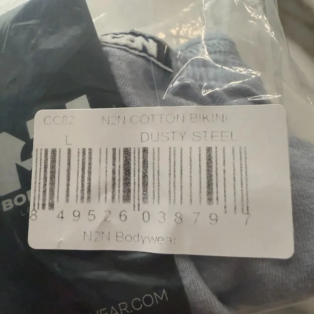 NEW N2N Bodywear Mens Cotton Bikini Brief Color Grey Size Large
